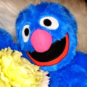 VINTAGE Sesame Street Grover Large 16" Plush Blue Soft Toy.